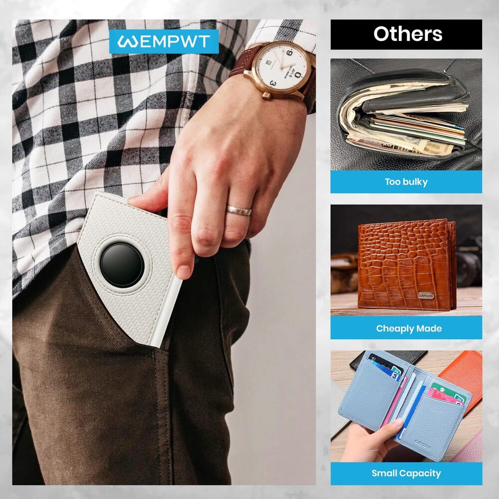 3111 Minimalist Smart Wallet with AirTag Holder, Carbon Fiber, RFID - Picture 8 of 8